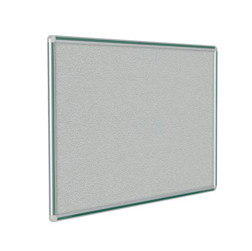 120" x 48" DecoAurora Aluminum Frame Gray Vinyl Tackboard - Hunter Green Trim