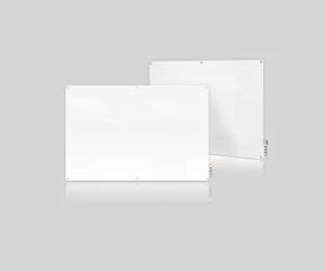 Ghent Ghent HMYRM46WH 4x6 Harmony Magnetic Glass Board- Radius Corners-White-4 Magnets, 4 Markers,Eraser