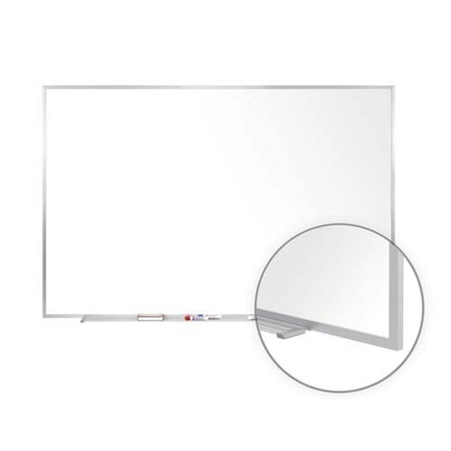Ghent 96.5" x 48.5" Aluminum Frame Porcelain Magnetic Whiteboard - 4 Markers & Eraser