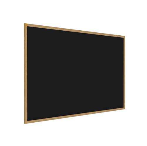 Ghent 120.5" x 48.5" Wood Frame, Oak Finish Recycled Rubber Tackboard - Black