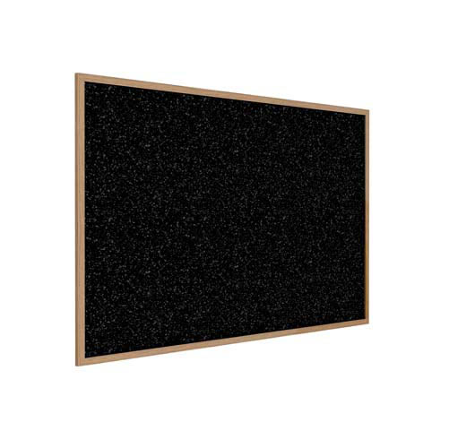 Ghent 144.5" x 48.5" Wood Frame, Oak Finish Recycled Rubber Tackboard - Tan Speckled